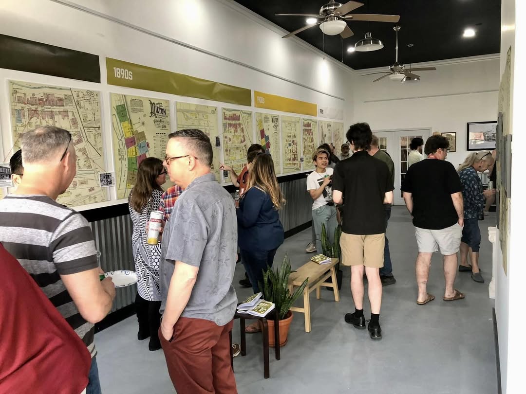 Visitors inside exhibition