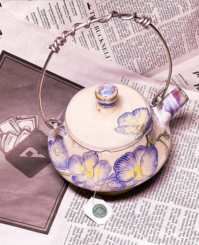 Orchid teapot